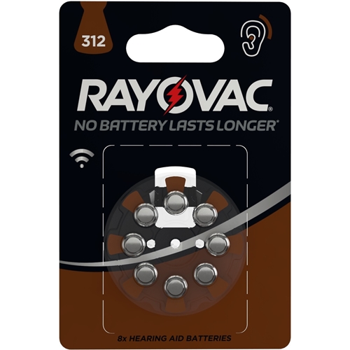 Rayovac dzirdes aparātu baterijas – Izmērs 312 HAB – 8 iepakojumi – 8 gab.