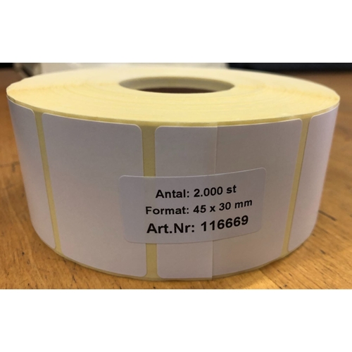 Etikett självhäftande – 30x46mm avtagbar rle2000