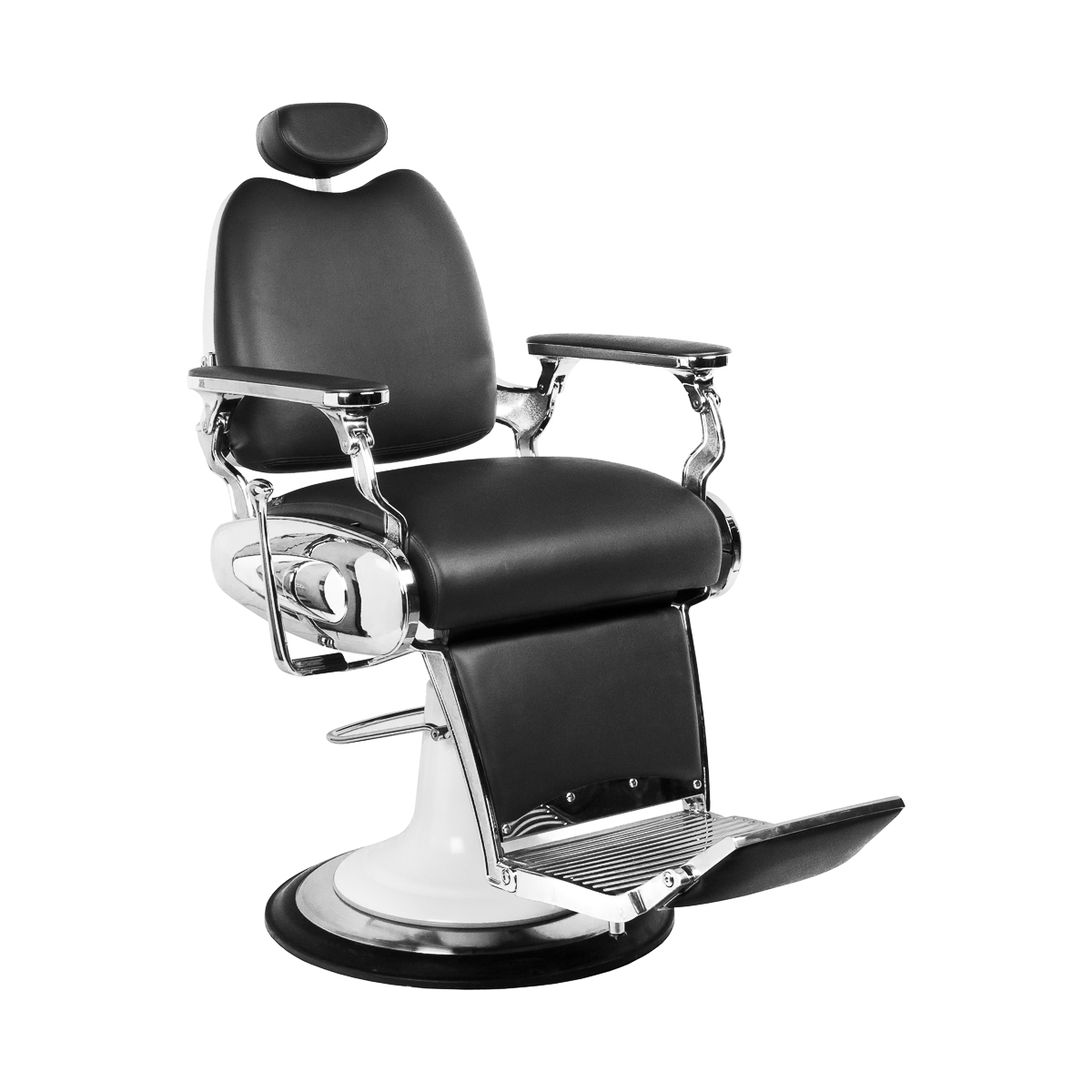 Gabbiano melns motocikla stila barberkrēsls