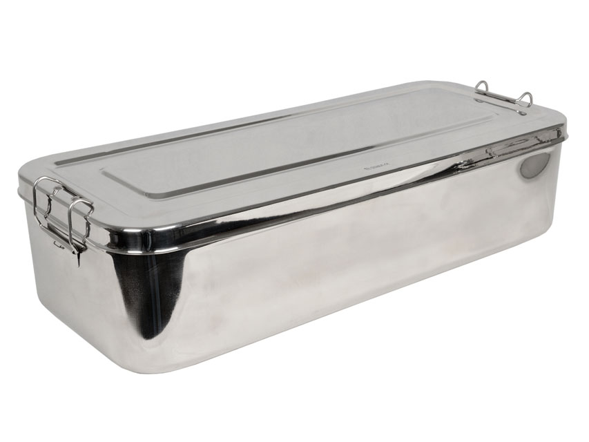 Nerūsējošā tērauda kaste – 50x20x10 cm – ar rokturi