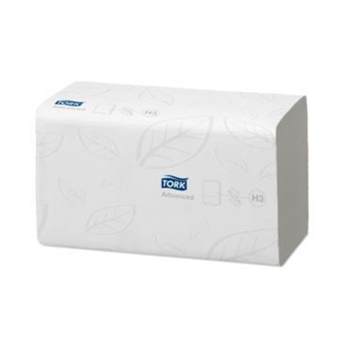 Paberist käterätik 2-kihiline V-klapp ühekihiline H3 – 23x23cm Tork Advanced loputatav – 3750 tk