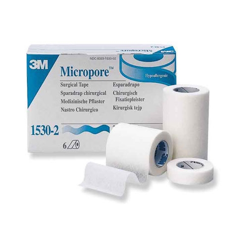 Micropore-Papierklebeband – 2,5cm x 9,1m weiß – 12 Stück