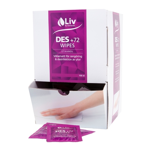 Desinfiointipyyhe Liv +72 – m tensidi 20x20cm yksittäispakkaus CE – 150 kpl