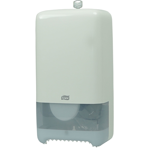 Dispenser toiletpapir T6 – Tork Komp Auto Shift hvid plast