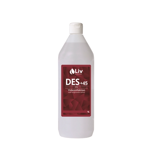 Ytdesinfiointiaine Liv IPA 45% – 1000 ml pullo tensidillä CE – 324 kpl