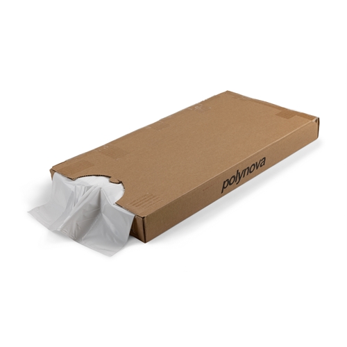 Plastmasas iepirkumu maisiņš LLD – 15L 270/150x550mm 33my balts – 500 gab.