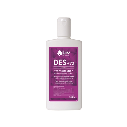 Desinfiointiaine Liv +72% – 300 ml pullo tensidillä CE
