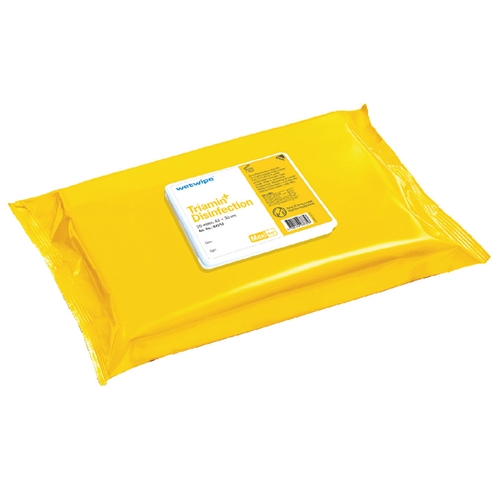 Dezinfekcijas salvetes vienreizējās lietošanas – 40x30cm Wet Wipe Maxi dzeltenas – 20 gab.