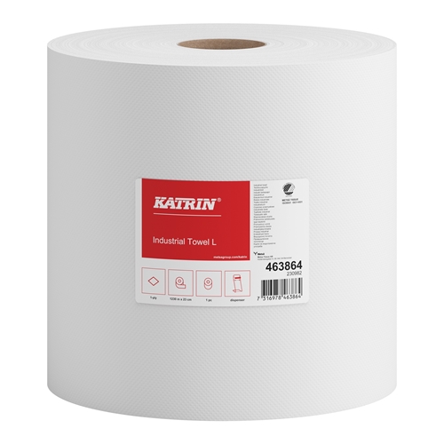 Tualetes papīra rullis 1 slāņa balts – Katrin Basic L 1230m 7,1kg