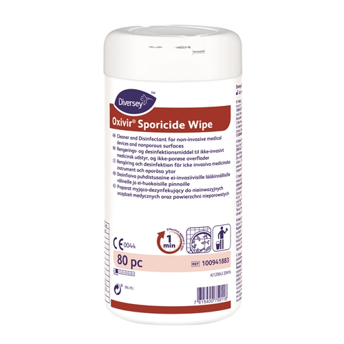 Ytdes. vetyperoksidipyyhe – 80 kpl Oxivir sporosidi – 80 kpl