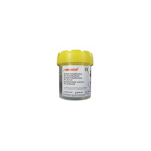 Formaldehydopløsning bufferet 4% – 40ml i 70ml PP-beholder – 60 stk