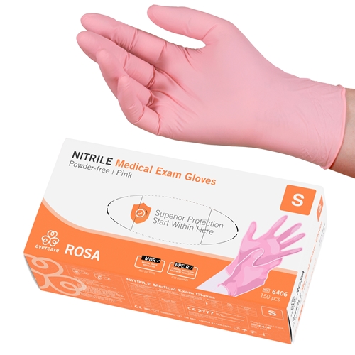 Nitrila cimdi Evercare PF – S ROZĀ AQL 1,5 – 150 gab.