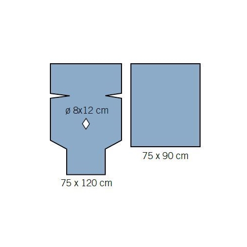 Perineālais pārklājs Evercare – 75x120cm ar atveri 8x12cm – 17 gab.