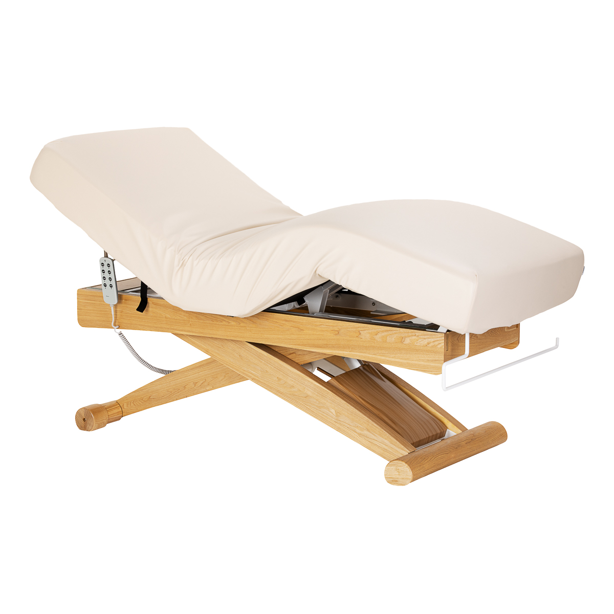 Spa-loungestol Sillon Siesta i cremefarve med lysebrun base