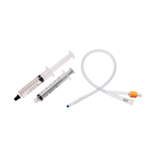 Kateter 2-vejs med sprøjte UnoQuip – 10ml ch16 40cm silikone Nel – 5 stk