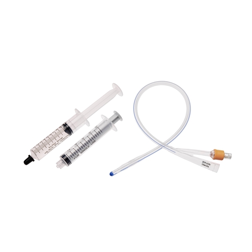 Kateter 2-vejs med sprøjte UnoQuip – 10ml ch20 40cm silikone Nel – 5 stk