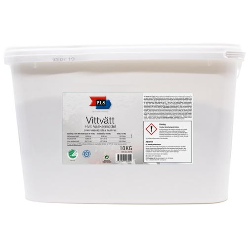 Pyykinpesujauhe valkopyykille PLS – 10kg hajusteeton Joutsenmerkki