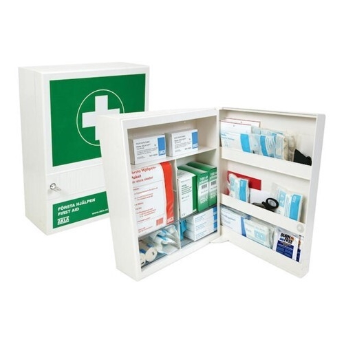 Pirmosios pagalbos spintelė Akla – 33x44x15cm plastikas su turiniu