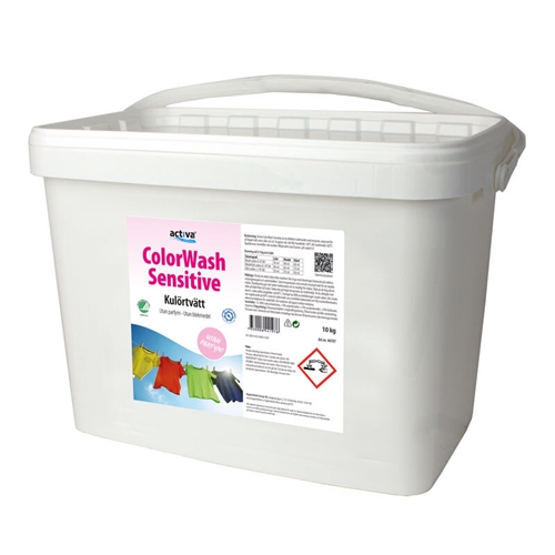 Activa ColorWash -pyykinpesuaine, 10 kg, hajusteeton, Joutsenmerkki.