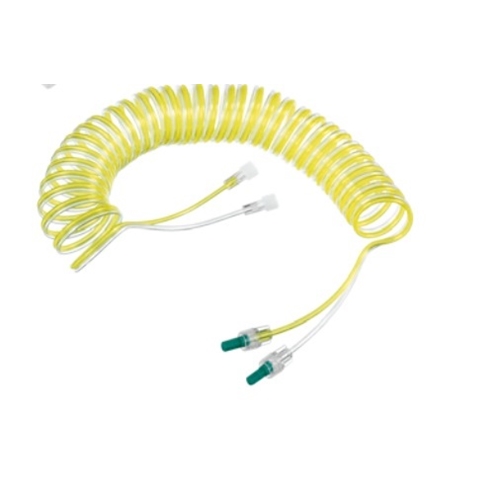 Spirālveida pagarinājuma šļūtene Proset – 2lum micro 850cm dzeltena/caurspīdīga – 50 gab.