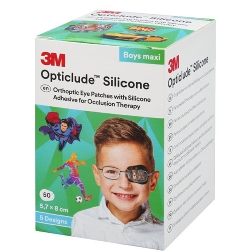 Opticlude Silicone acu plāksteris – 57x80mm maxi zēnu motīvs – 50 gab.