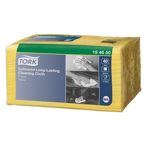 Torkduk färgkodad W8 – 30x38cm gul Tork Premium – 40 st