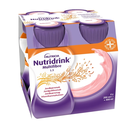 Nutridrink Multifibre – 4x200ml Jordgubb – 4 st