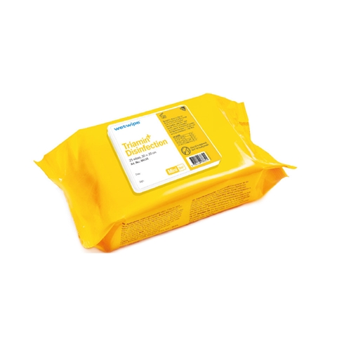 Dezinfekcijas salvetes vienreizējās lietošanas – 30x20cm mitrās salvetes Mini dzeltenas – 25 gab.
