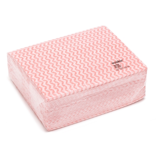 Opvaskeklud EasiTex – 30x36cm rød perforeret – 55 stk
