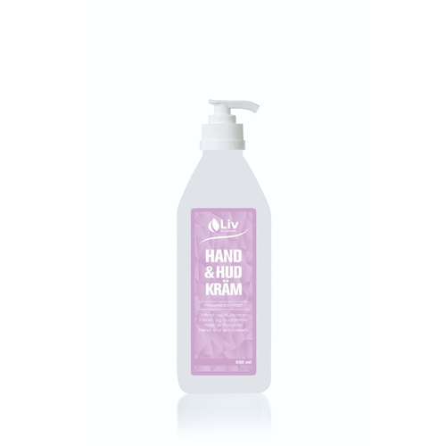 LIV Hånd- og hudcreme – 600ml med pumpe uparfumeret
