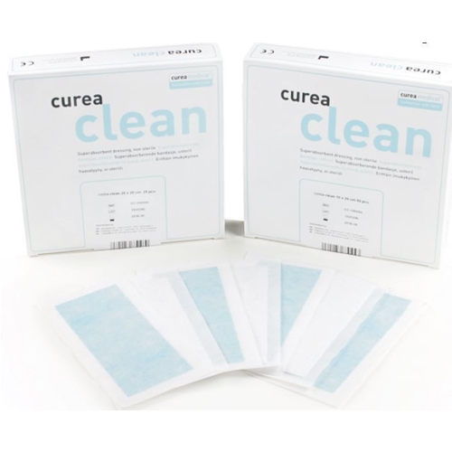 Superabsorberande förband Curea Clean – 10x15cm med spärrskikt – 40 st