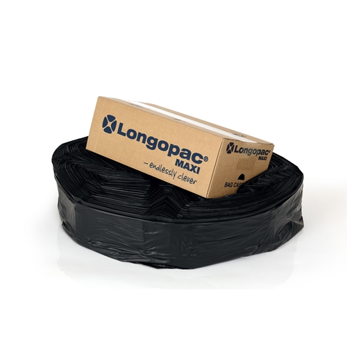 Affaldssæk plast Longopac Maxi – 110m Ø570mm sort
