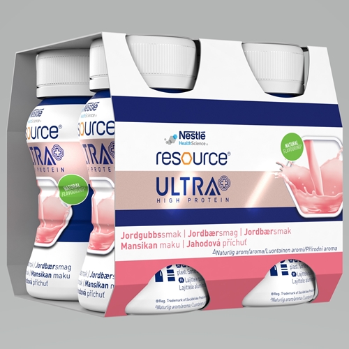 Resource Ultra – 4×125 ml Jordbær – 4 stk