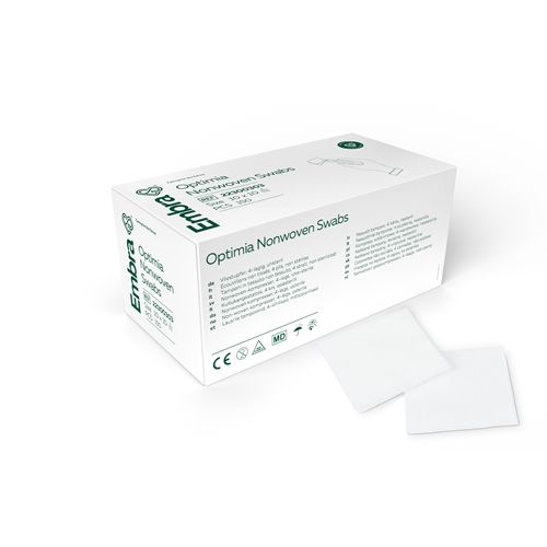 Kompress nonwoven 4L Embra – 10x10cm disp.box osteril – 150 stk/pakke