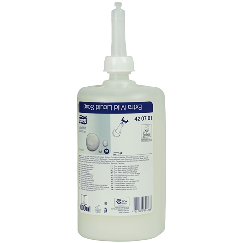 Tvål flytande Tork Premium S1 – 1L Extra Mild oparfymerad