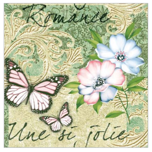 Servete Airlaid 1/4 salocīta 1L – 40x40cm raksts Jolie – 50 gab.