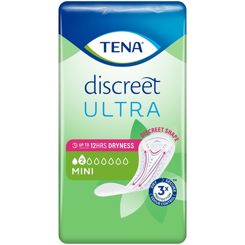 Inko beskyttelse fastgørelse i bukser – TENA Discreet Mini 20-p – 200 stk