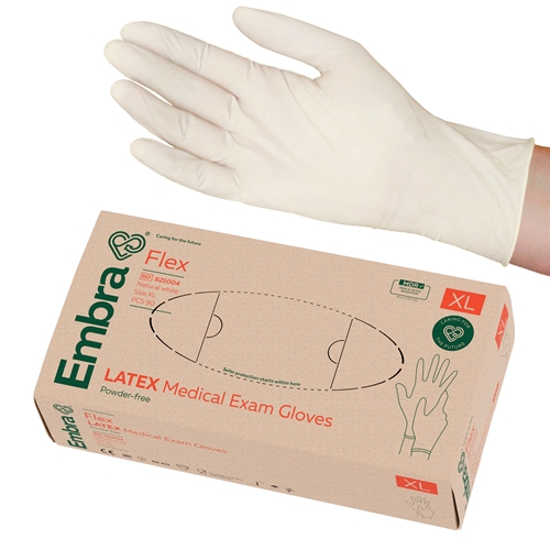 Lateksa cimdi Embra PF – XL FLEX AQL 1,5 – 90 gab.