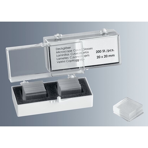 Pārklājuma stikliņi Marienfeld – 18x18mm Nr. 0 – 2000 gab.