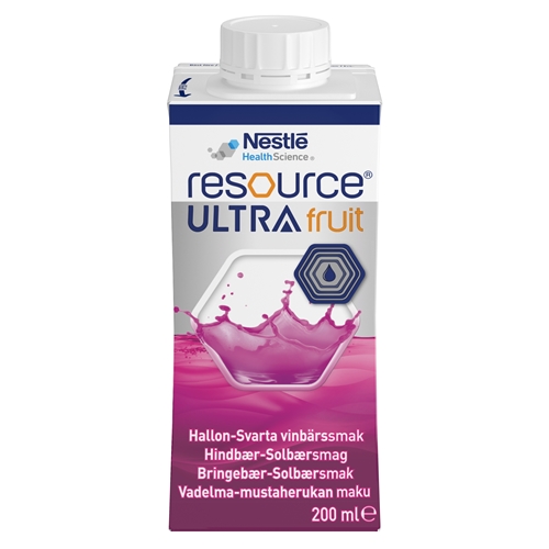 Resource Ultra Fruit – 4×200 ml Hindbær-Solbær – 4 stk