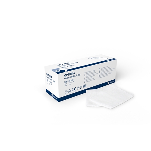Kompress gasvæv 8L Selefa – 5×5 cm disp.boks usteril – 120 stk.
