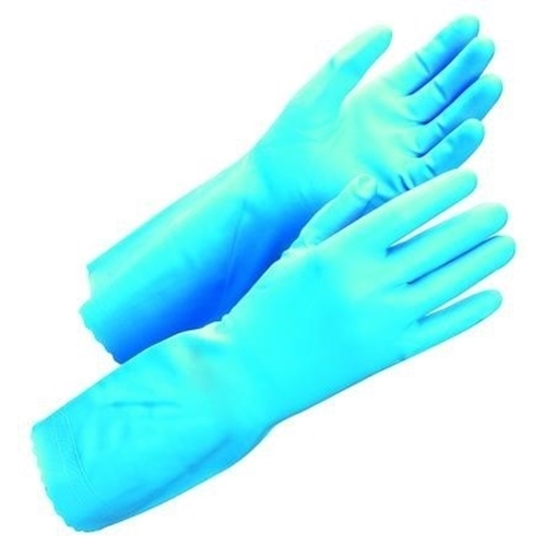 Handske husholdning vinyl Worksafe – 8/M Chem 50-380 blå ftalatfri – 12 stk