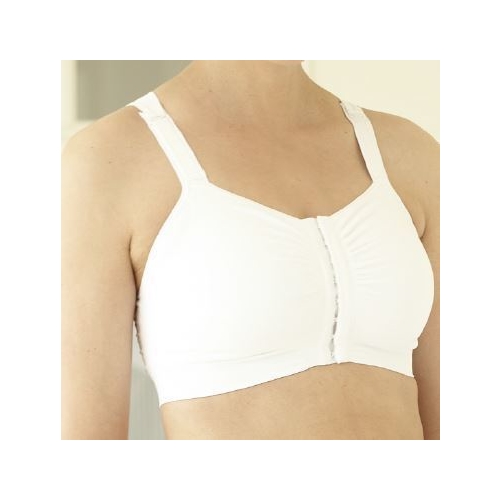 Mirabelle Queen krūštura saite – 4XL balta mikrošķiedra, priekšpusē atvērta