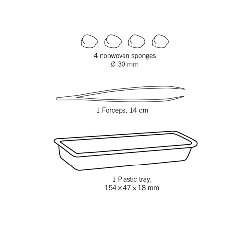 Pārsiešanas komplekts no neausta materiāla Evercare – 4 salvetes, tapas, paplāte – 15 gab.
