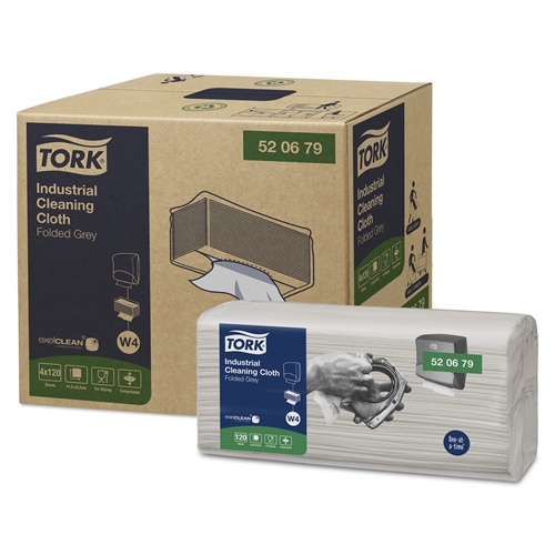 Torkduk Rengøring Fleksibel W4 grå – Tork Premium 35,5×41,5cm foldet – 480 stk