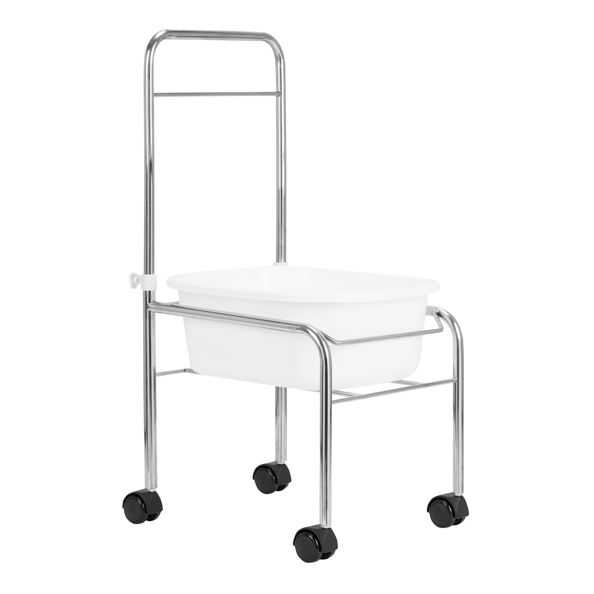 Pedicurebakke på hjul i krom