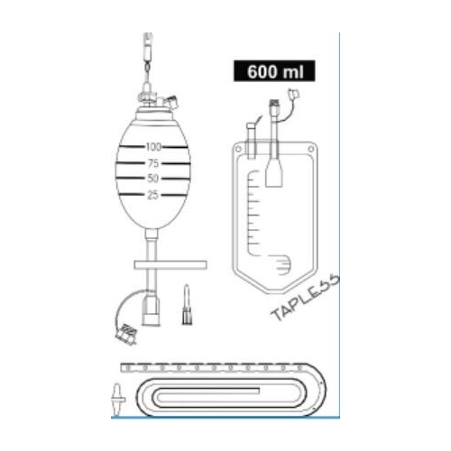 Drænagesæt m kugle 100 ml – 25mm Hg CH19 – 10 stk