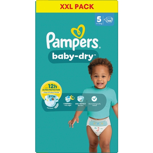 Autiņbiksītes Pampers BabyDry – S5 11-16Kg – 108 gab.