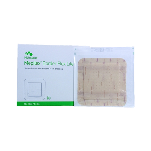 Plāns putu pārsējs ar silikonu Mepilex Flex L – 15x15cm Border Lite – 5 gab.