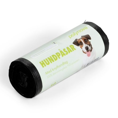 Plastmasas maisiņi suņiem ar sasienamu galu – HD polietilēns uz ruļļa 20 mikroni – 50 gab.